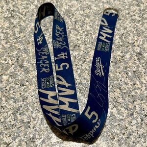 USED Los Angeles Dodgers 2020 World Series Champions MVP Corey Seager Lanyard